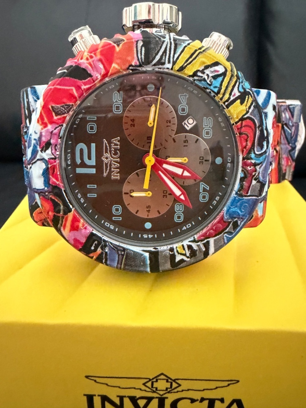 Invicta 52mm Aqua plating mens Grafitti watch New! - Picture 5 of 11